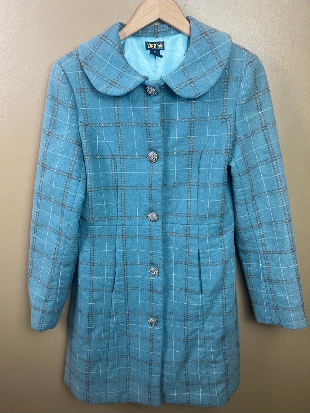 Vintage DEX Clothing Blue Coat Wool Blend Women's Medium